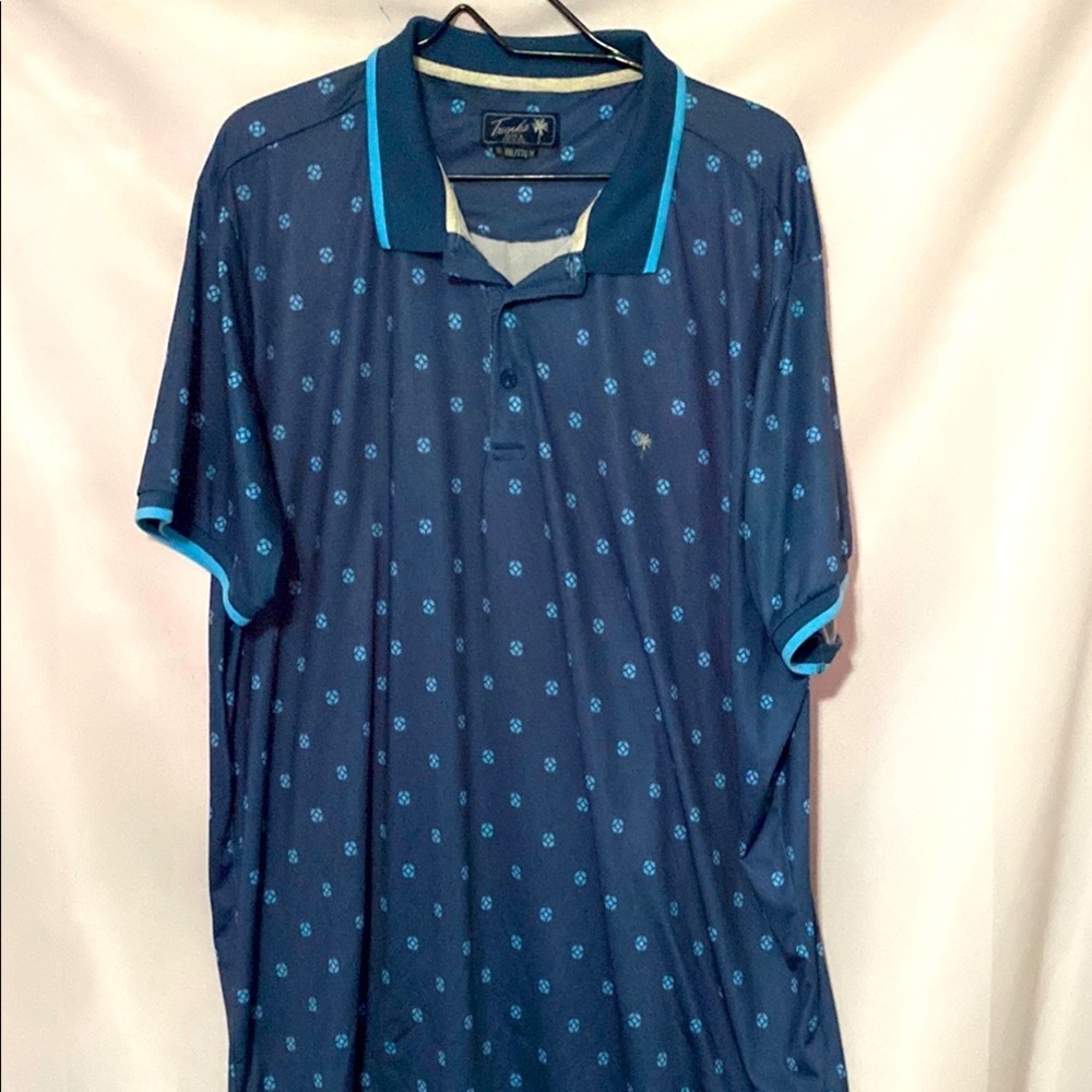 TRUNKS MENS SIZE XXL Men's 2 Tone Blue Polo Golf‎ casual Shirt good condition